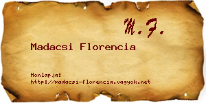 Madacsi Florencia névjegykártya